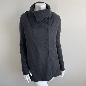 Lululemon Gratitude Wrap Jacket Womens 6 Snap Sweatshirt Thumbholes Gray
